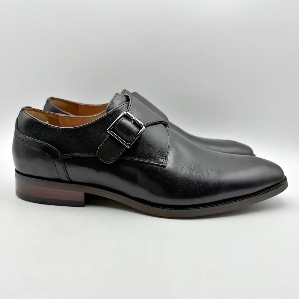 Florsheim Mens Sorrento Monk Strap Dress Shoes US 9.5 Wide Black Leather NIB
